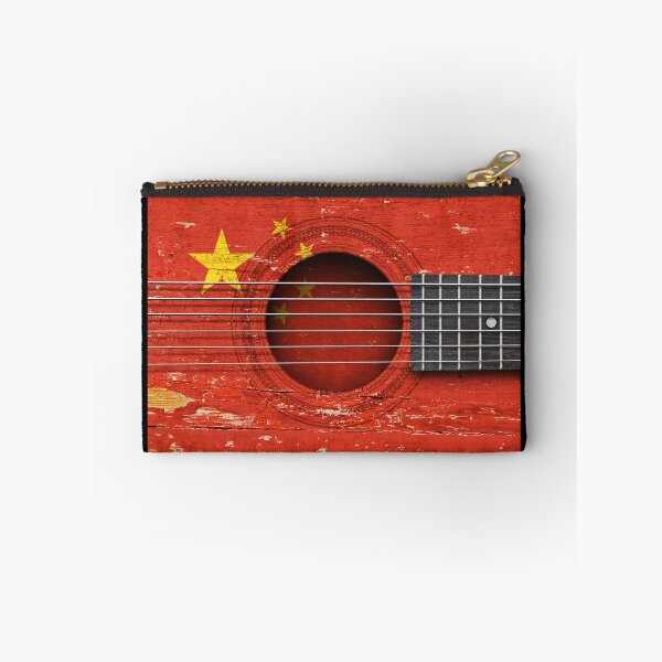 Item preview, Old Vintage Acoustic Guitar with Chinese Flag designed and sold by JeffBartels.