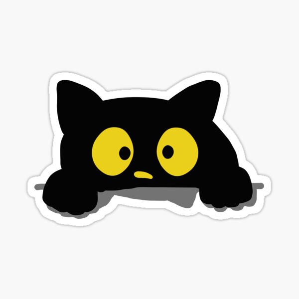 Cute cartoon black cat sticker