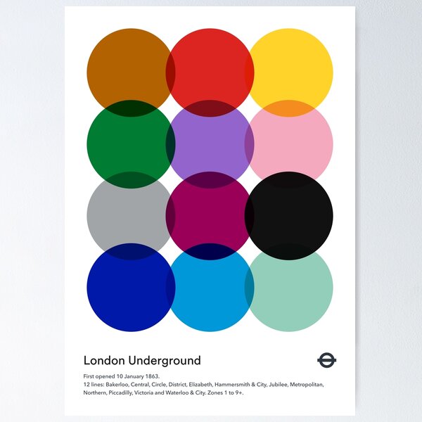 Item preview, London Underground Print Minimal Tube Subway Poster  designed and sold by SerifStudio.