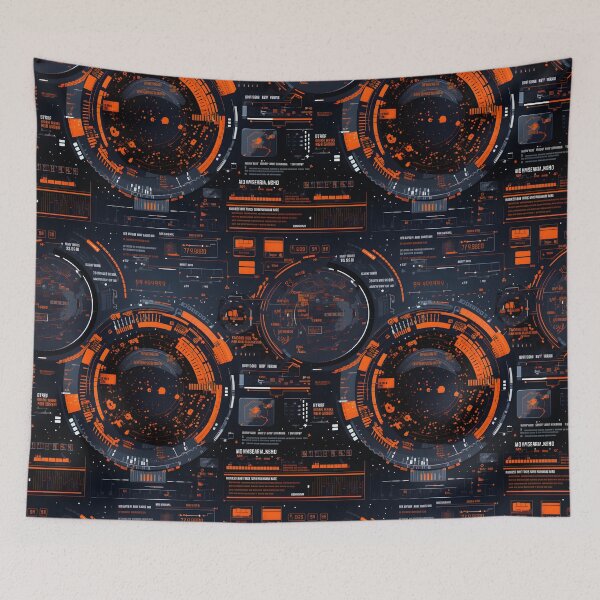 Item preview, Chrono-Tech Dreamscape: Futuristic Sci-Fi Seamless Pattern designed and sold by AlienSkinEyes.