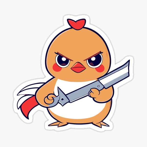 Kawaii Chibi Chicken Gun Battle · Creative Fabrica