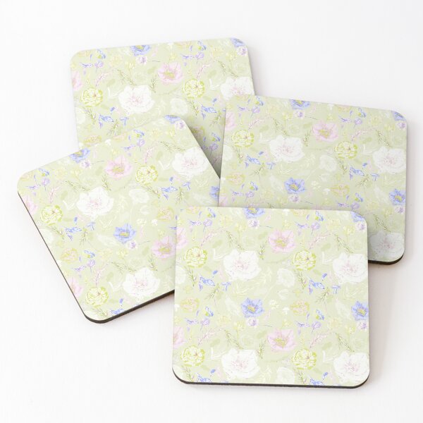 Item preview, Pastel Blooms Harmony: Big Florals Pattern in Pink, Blue, and White designed and sold by ara-designs.