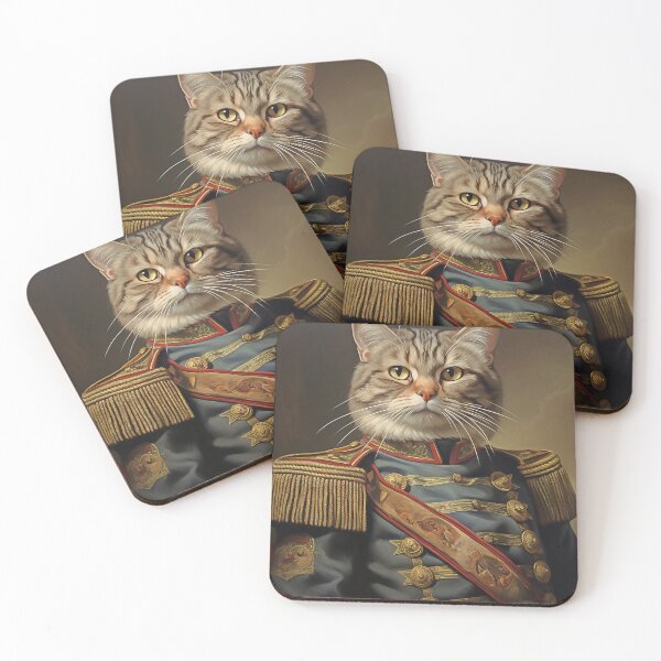 Item preview, Oil Painting Elegant Military Cat Portrait - Perfect Pet Lover's Gift designed and sold by AITeeGenius.