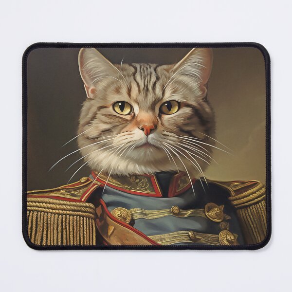 Item preview, Oil Painting Elegant Military Cat Portrait - Perfect Pet Lover's Gift designed and sold by AITeeGenius.