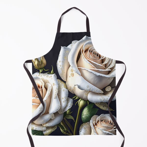 Item preview, Gorgeous white roses with golden details designed and sold by MarionsArt.