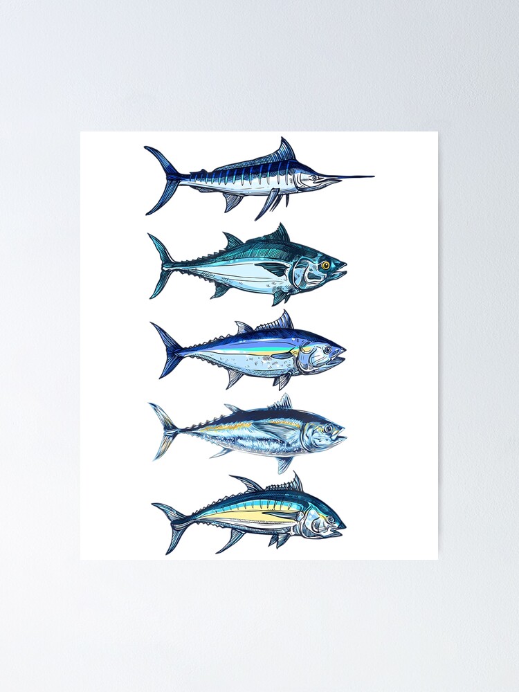 Saltwater fish species swordfish fishing camping hunting | Poster
