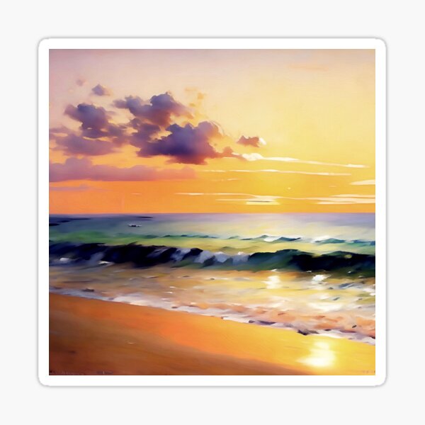 Seascape at Sunset Sticker