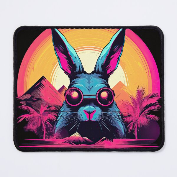 Item preview, Retro Vintage Synthwave Bunny designed and sold by Puristock.