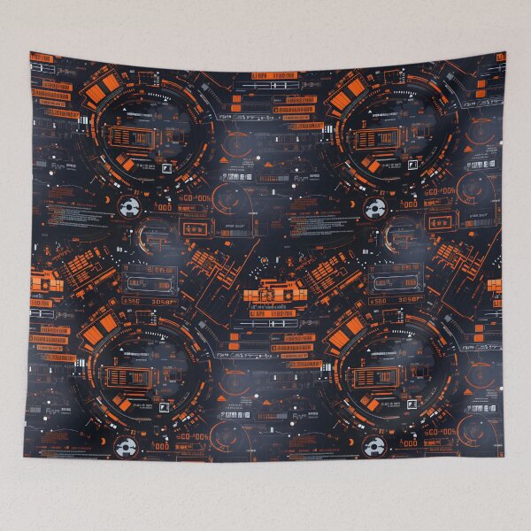 Item preview, Chrono-Tech Dreamscape: Futuristic Sci-Fi Seamless Pattern designed and sold by AlienSkinEyes.