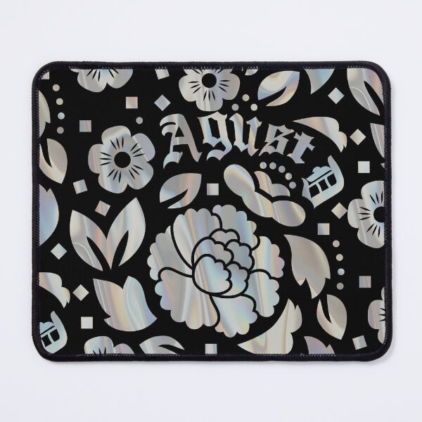 Item preview, Agust D Lotus Charm Pattern (on black) designed and sold by loonylunaART.