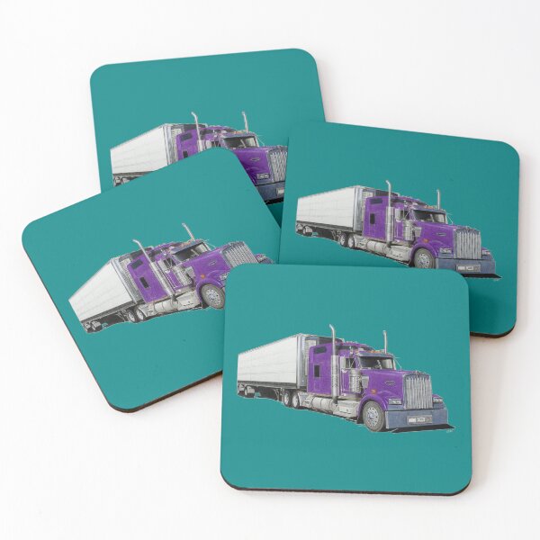 Item preview, Purple Kenworth Truck (teal) designed and sold by SandraWarmerdam.