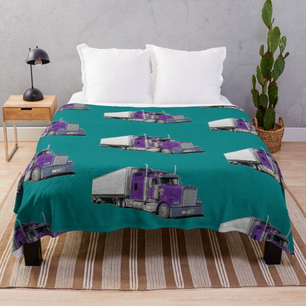 Item preview, Purple Kenworth Truck (teal) designed and sold by SandraWarmerdam.