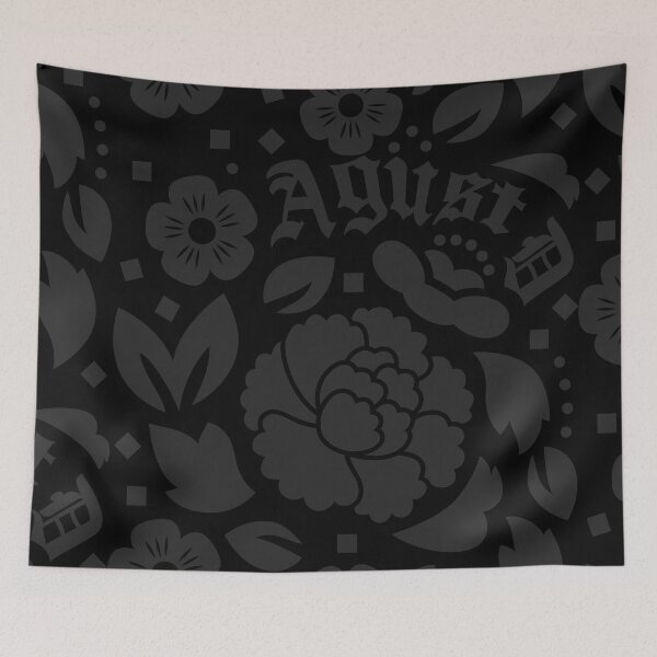 Item preview, Agust D Lotus Charm Pattern Black designed and sold by loonylunaART.