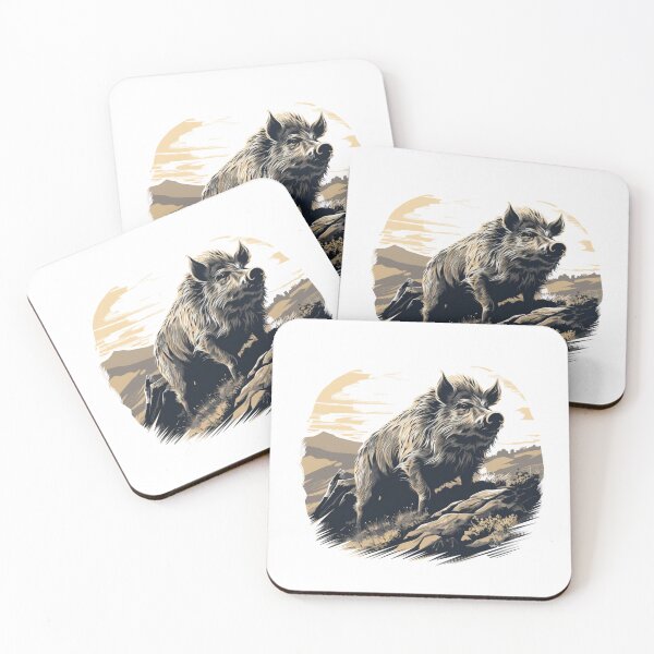 Item preview, wild boar designed and sold by ValerianVibes.