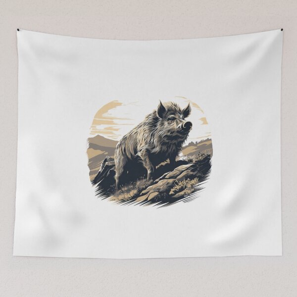 Item preview, wild boar designed and sold by ValerianVibes.