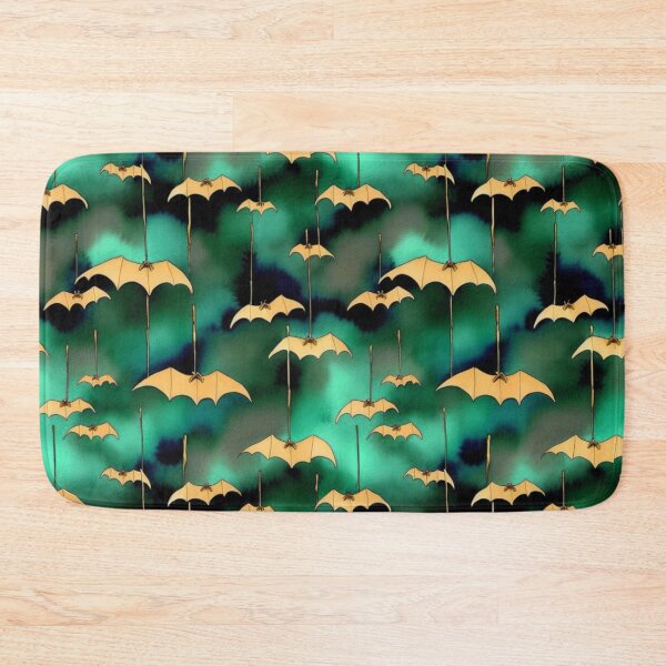 Item preview, Cute Vibrant Bats Halloween Teal And Golden Pattern  designed and sold by Moonsiess.