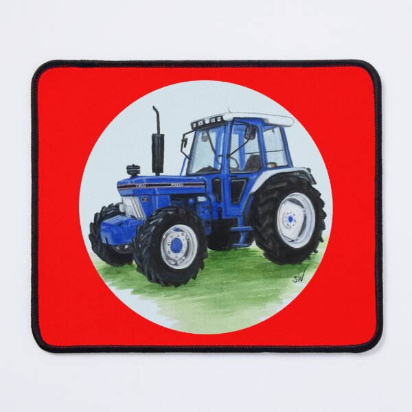 Item preview, Blue Classic Tractor (red background) designed and sold by SandraWarmerdam.