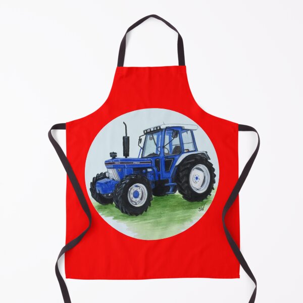 Item preview, Blue Classic Tractor (red background) designed and sold by SandraWarmerdam.