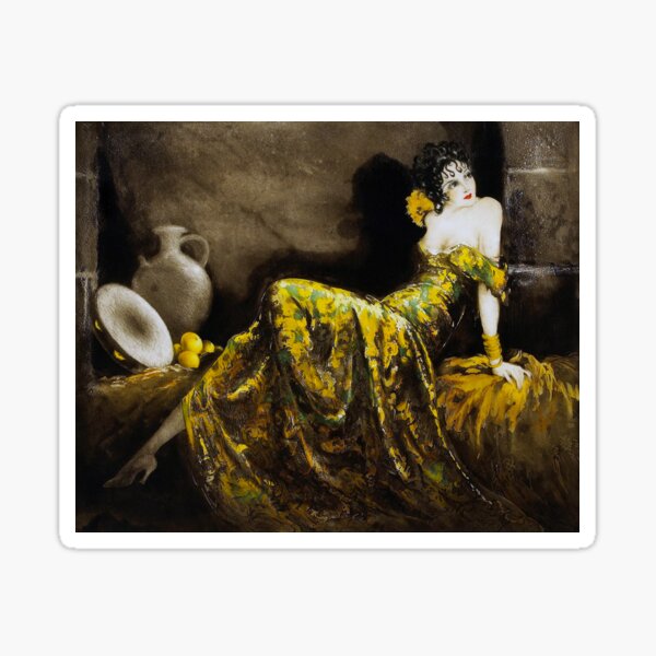 Item preview, Beautiful French Art Deco Woman Flapper Fashion illustration designed and sold by Glimmersmith.