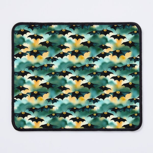Item preview, Abstract Bats Watercolor Halloween Teal And Golden Pattern  designed and sold by Moonsiess.