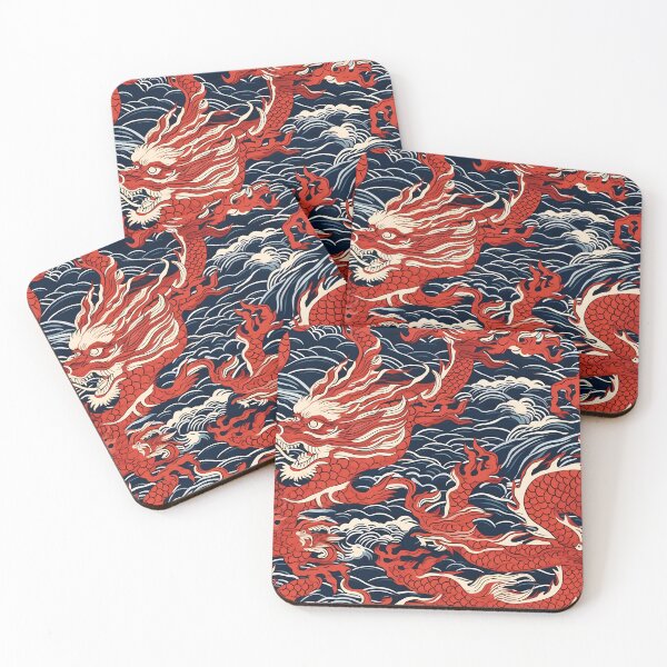 Item preview, Traditional Chinese Red Dragon Pattern - Gift for China Lover designed and sold by AITeeGenius.