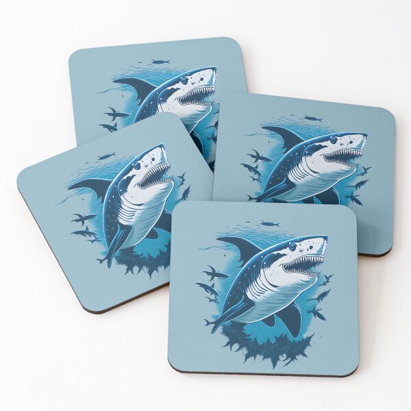 Item preview, Great white shark swimming with small fish designed and sold by davidbomel-Art.