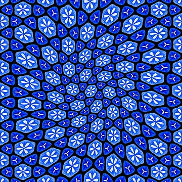 Artwork thumbnail, Abstract Blue Flower Pattern by Patternflower
