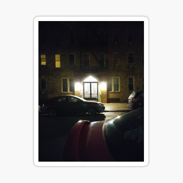 #Night, #NewYork, #Manhattan, #Brooklyn, #NewYorkCity, #architecture, #street, #building, #tree, #car Sticker