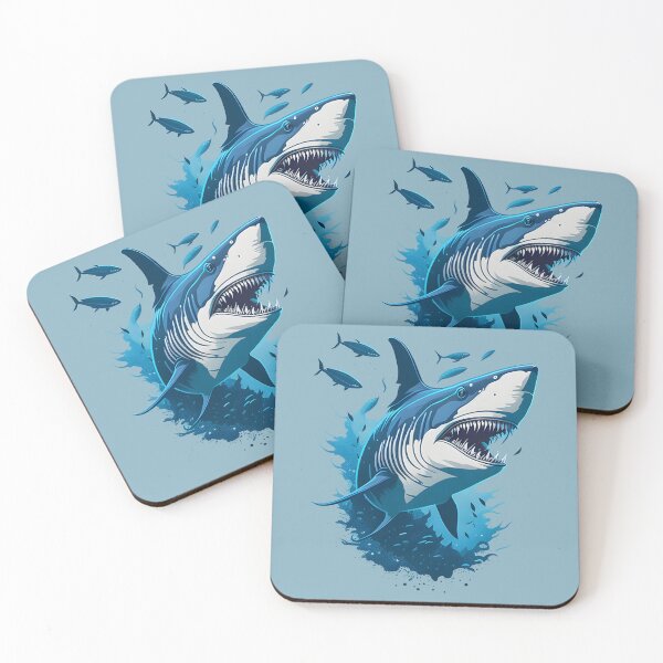 Item preview, Great white shark swimming with small fish designed and sold by davidbomel-Art.