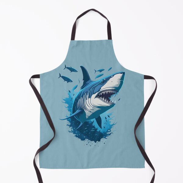 Item preview, Great white shark swimming with small fish designed and sold by davidbomel-Art.