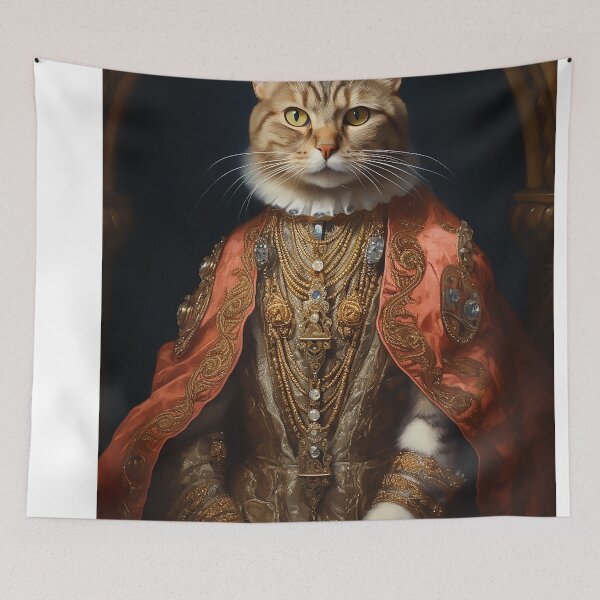 Item preview, Royal cat designed and sold by WallWhimsyWorks.