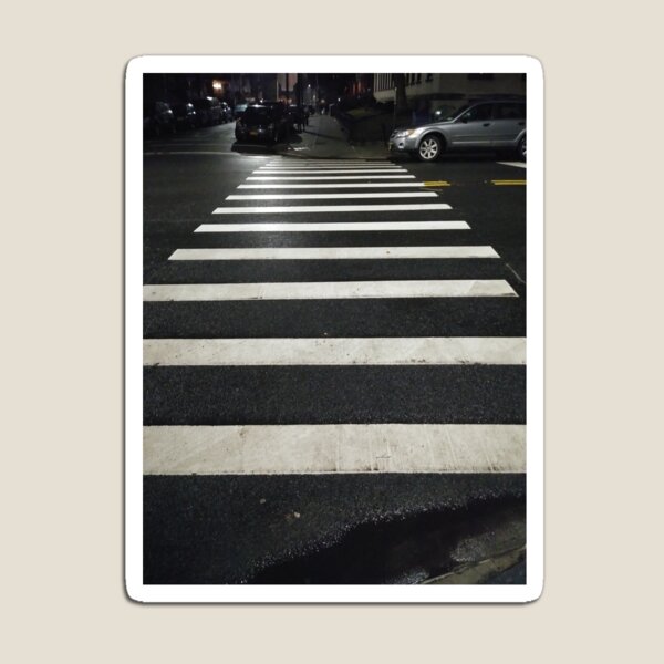 #Zebra #crossing, New York, #Manhattan, #Brooklyn, New York City, architecture, street, building, tree, car,   Magnet