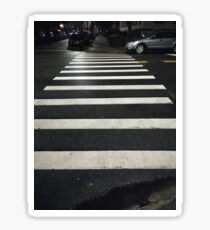 Zebra crossing, New York, Manhattan, Brooklyn, New York City, architecture, street, building, tree, car,   Sticker