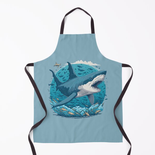 Item preview, Great white shark swimming with small fish designed and sold by davidbomel-Art.