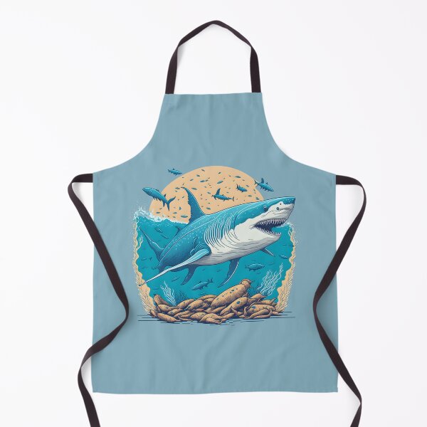 Item preview, Great white shark swimming with small fish designed and sold by davidbomel-Art.