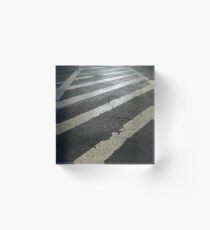 Zebra crossing, New York, Manhattan, Brooklyn, New York City, architecture, street, building, tree, car,   Acrylic Block