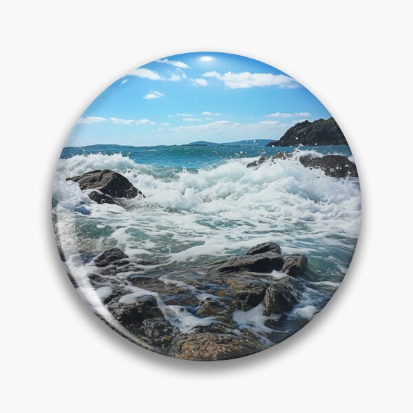 Item preview, Sea Waves Rocky Coast Landscape designed and sold by LudwikeArts.