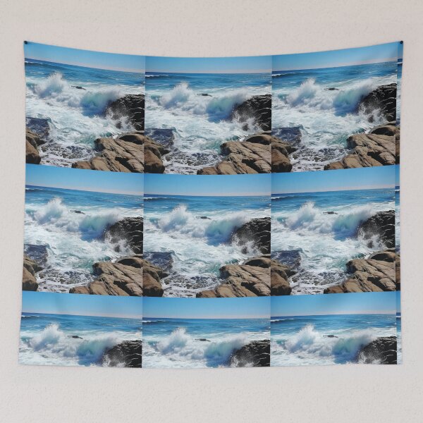 Item preview, Sea Waves Rocky Coast Landscape designed and sold by LudwikeArts.