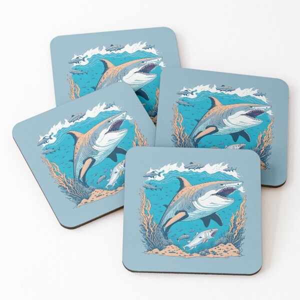 Item preview, Great white shark swimming with small fish designed and sold by davidbomel-Art.