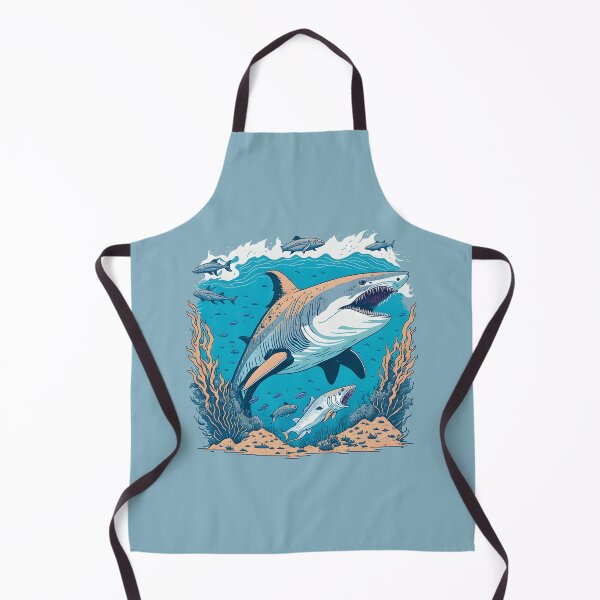 Item preview, Great white shark swimming with small fish designed and sold by davidbomel-Art.