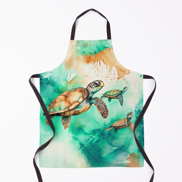 Item preview, Cute Pastel Sea Turtle Turquoise Teal And Golden Pattern designed and sold by Moonsiess.