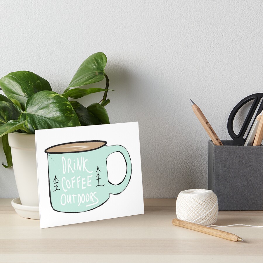 Drink Coffee Outdoors Art Board Print