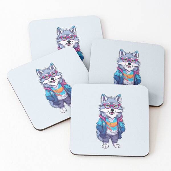 Item preview, Colorful Canine Scholar: The Playful Spectacled Wolf designed and sold by Noorkin.