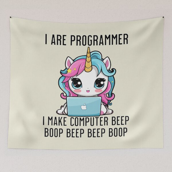 Item preview, I Are Programmer Funny Kawaii Cute Unicorn Programmer designed and sold by LOT7Clothing.