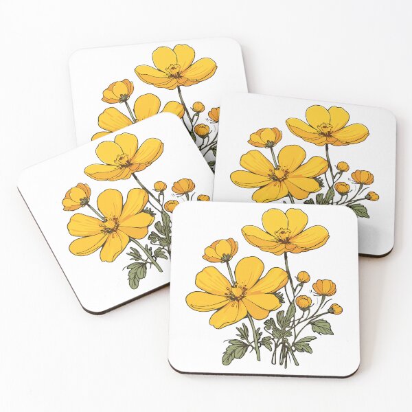 Artikelvorschau, Gelbe Kosmosblumen entworfen und verkauft von MyStickeroonies.