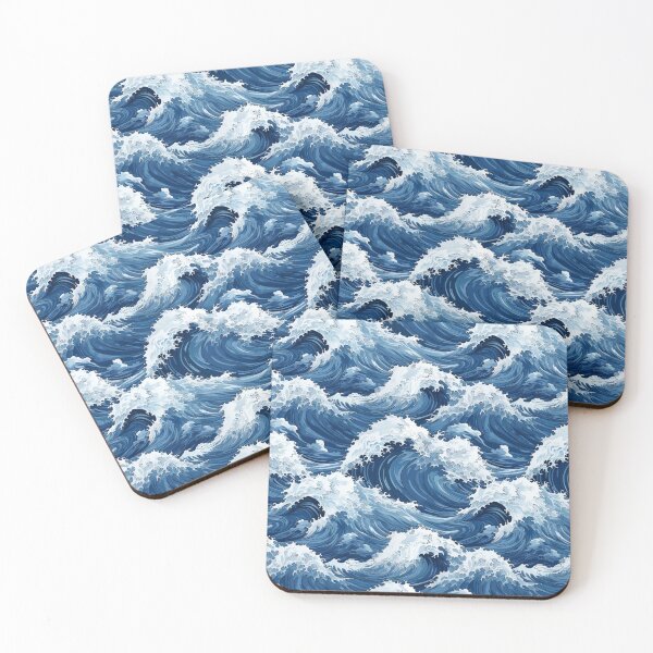 Item preview, Patrón tormentoso de las olas del mar azul designed and sold by LudwikeArts.