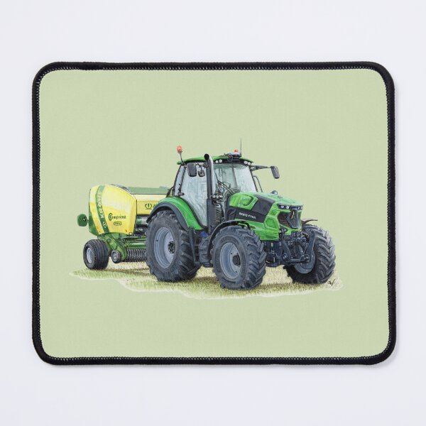 Item preview, Green Tractor with Baler (light green) designed and sold by SandraWarmerdam.