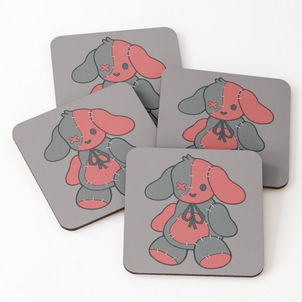 Item preview, Goth Black and Red Plush Bunny Rabbit designed and sold by CherubGB.