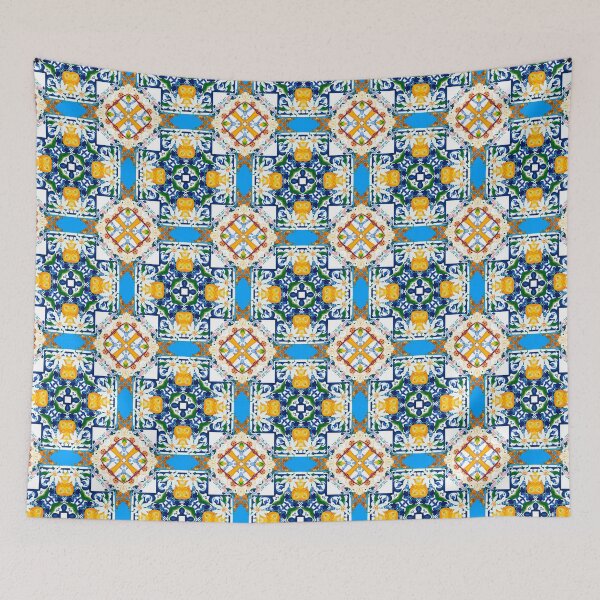 Item preview, Summer,blue tiles,mosaic,Sicilian style, pattern  designed and sold by MariaMarinova.
