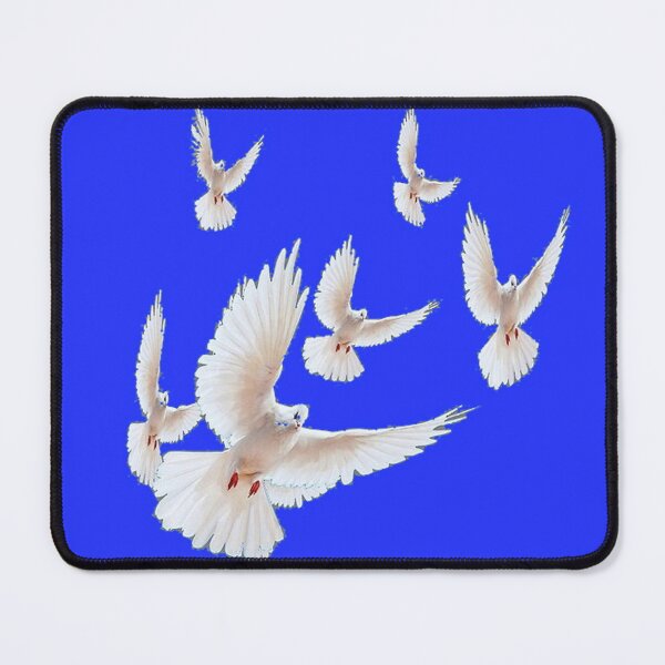 Item preview, FLYING WHITE PEACE DOVES ROYAL BLUE ART designed and sold by sharlesart.
